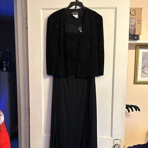 Alex Evenings Black Maxi Dress with Jacket